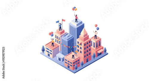 Illustration of a smiling Earth character surrounded by diverse people celebrating International Day of Happiness with colorful and joyful design elements.