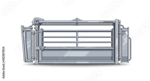 Cattle chute metal gate.
