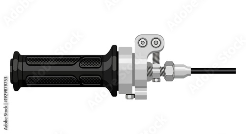 Electric drill handle closeup.