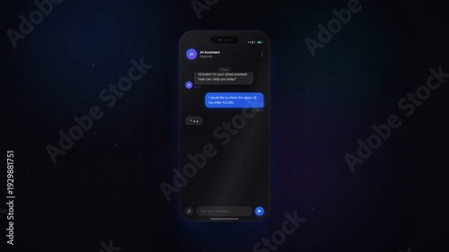 AI chatbot interacting with user requesting information about their order.