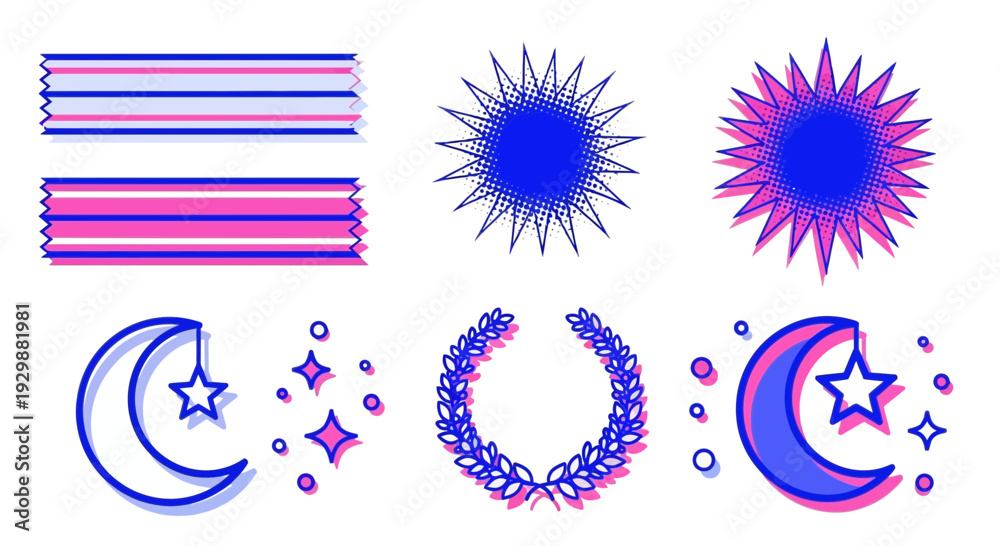 Fototapeta premium Abstract geometric shapes and symbols in modern minimalist style
