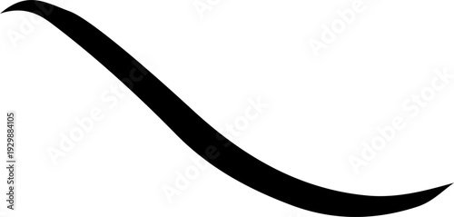 Decorative black flourish accent with subtle curl, elegant swoosh for artistic projects, vintage graphic element