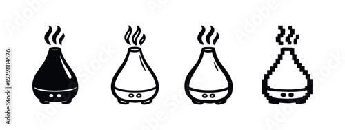Essential Oil Diffuser and Humidifier Icons Set