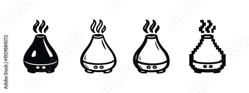 Home Air Diffuser Icons Collection in Various Styles