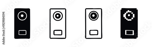 Intercom Doorbell Vector Icons Set