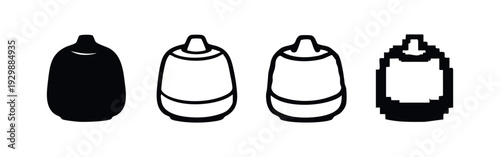 Home Aroma Diffuser or Humidifier Vector Icons Set in Various Styles