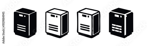 Isometric Smart Speaker or Air Purifier Vector Icons Collection for Modern Households