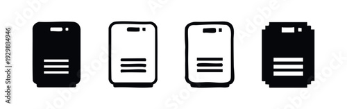 Smart Speaker or Air Purifier 2D Vector Icons Set with Multiple Artistic Interpretations