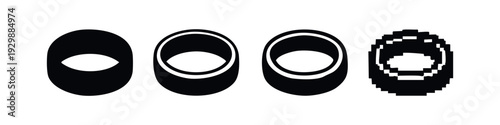 Abstract Eye or Lens Icon Set - Vision and Optical Technology