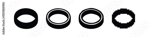 Horizontal Aperture and Eye Icons - Vision and Focus Concepts