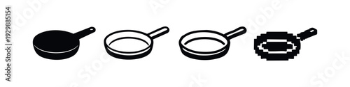 Collection of measuring scoop and ladle icons featuring solid, outlined with inner detail, and pixel art styles.