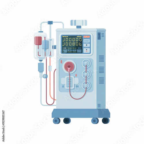 Portable Hemodialysis Machine Vector Illustration