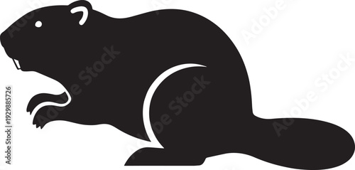 Beaver Silhouette Wildlife Illustration