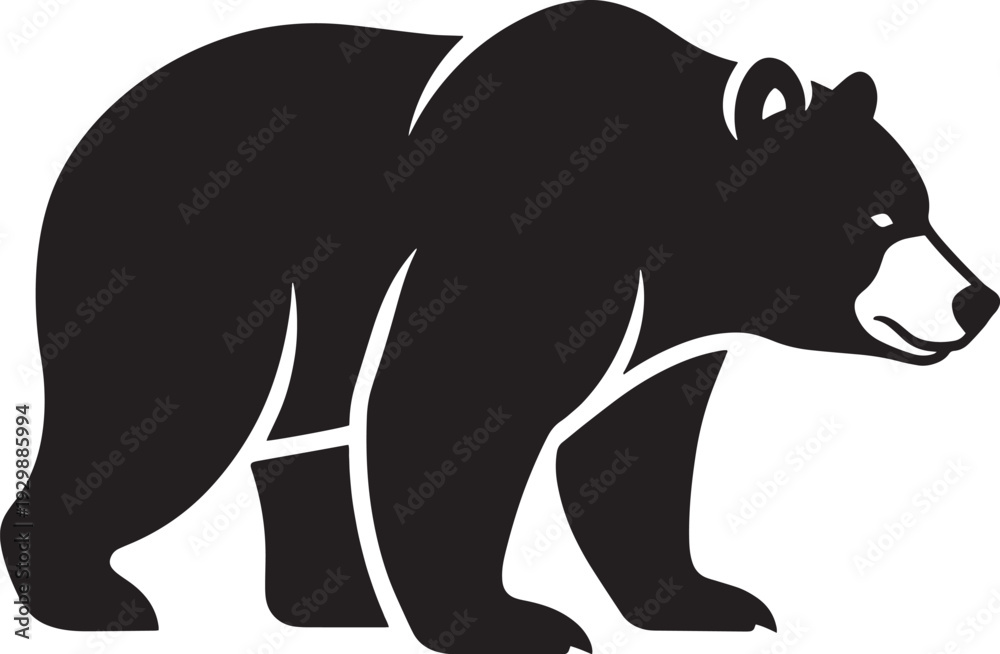 Fototapeta premium Bear Silhouette Wildlife Illustration