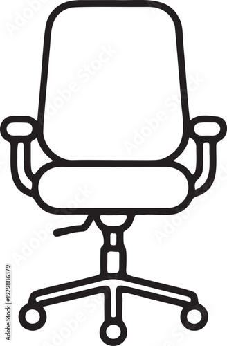 Swivel Office Chair Line Icon