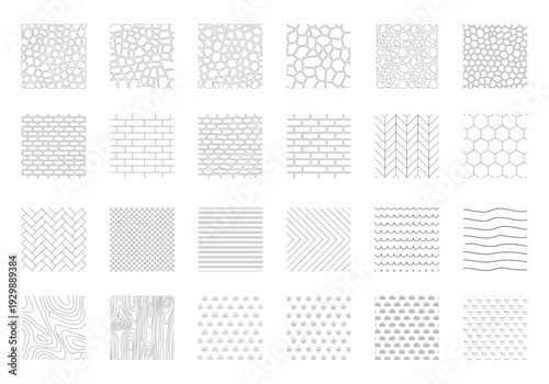 Landscape Architecture CAD Hatch Pattern Set Grass Water Stone Wall Texture Elements Collection