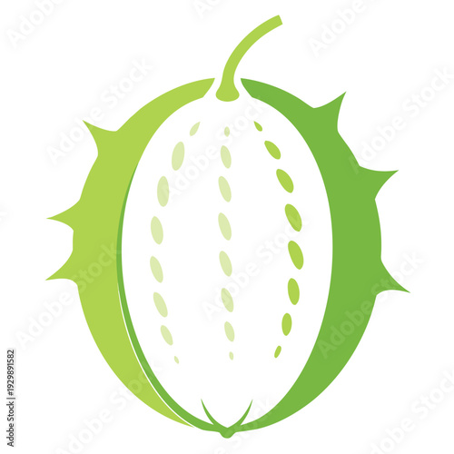 white bitter melon silhouette vector isolated