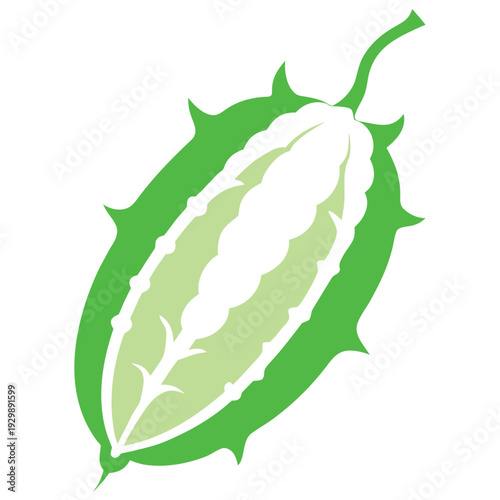 white bitter melon silhouette on white