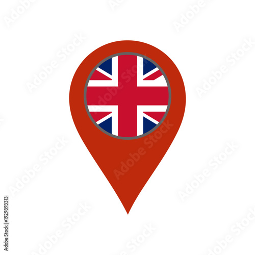 pin with the uk flag vector 
Vector pin with the flag on a white background