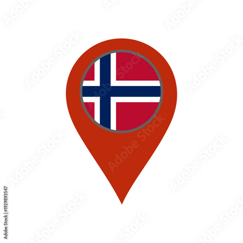 pin with the Norway flag vector 
Vector pin with the flag on a white background