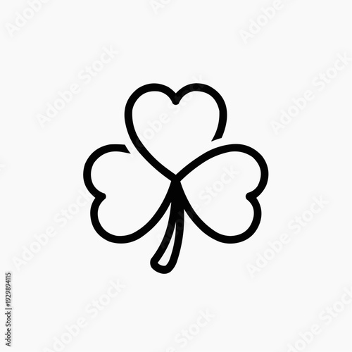 Outline of a shamrock, a symbol of luck and Irish heritage.
