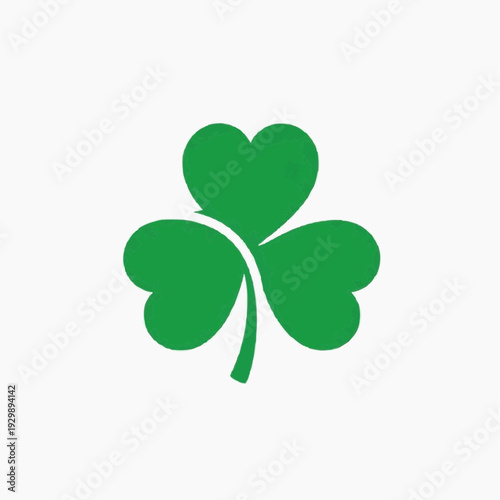 Green shamrock with a textured effect, representing luck and Ireland.