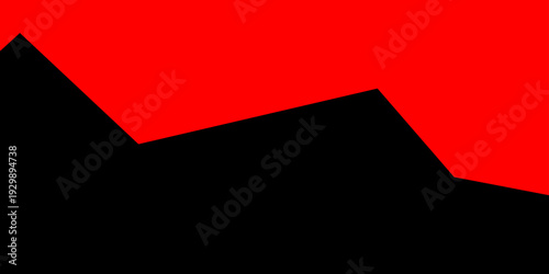 A red and black vector arrow symbol curls over a blank paper page corner with a folded texture, creating a dark business design template on a black wallpaper background with empty space