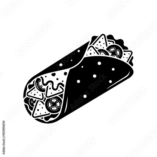 Black and white stylized illustration of a decorative loaf of bread with intricate patterns