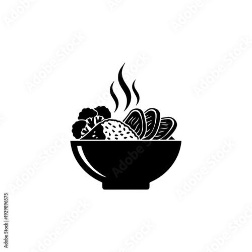 Delicious bowl of ramen with steamy broth and hearty toppings