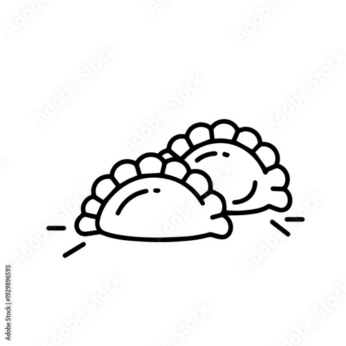 Simple illustration of a stack of three crescent pastries on a plain background