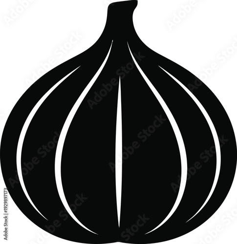 Fig fruit silhouette icon, black vector illustration of common fig isolated on white background