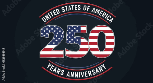 United States of America 250 Years Anniversary Logo Design.