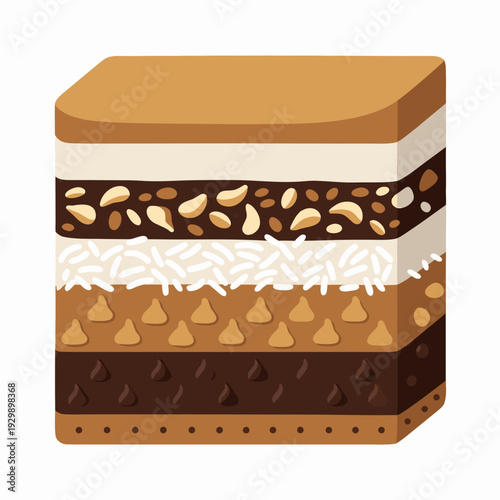 7 Layer Bar Layers Diagram - 2D Flat Vector