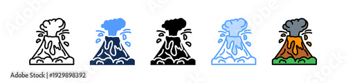 Volcanic Eruption Icon Multiple Style
