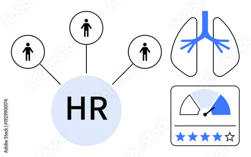 Human resources concept. Human resources connecting employees and managing data. Human resources evaluating health data and performance metrics. For HR, recruitment, healthcare, analytics, workplace