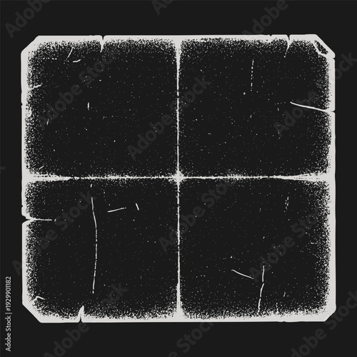 Texture of an old paper page with grunge effect, scuffs, and creases on a dark background. Vector illustration for creating vintage overlays, aging effects, and retro designs.