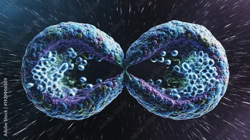 Cell Multiplying Process Gif Microscopic view of cells dividing and multiplying in a biological ...
