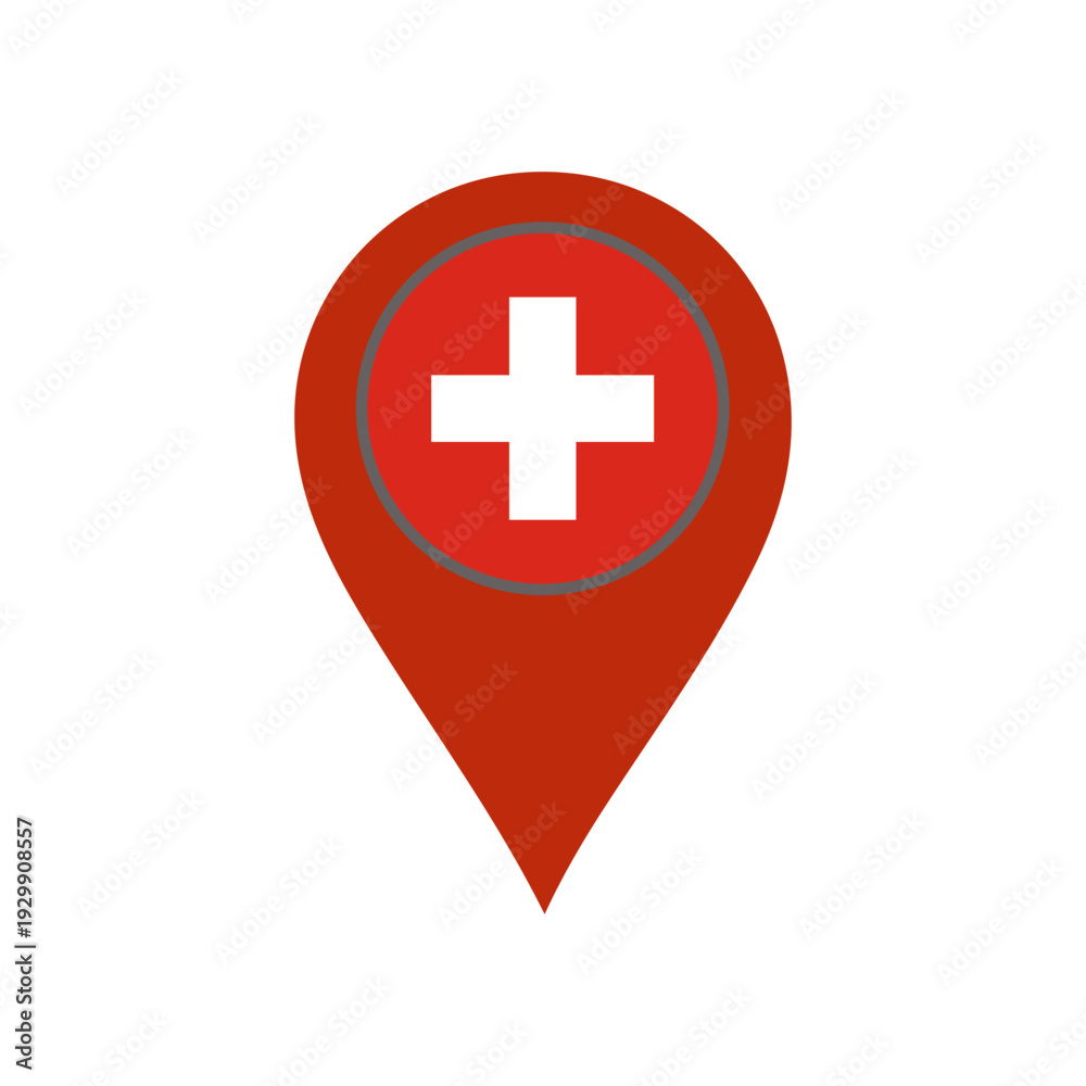 Fototapeta premium pin with the Switzerland flag vector Vector pin with the flag on a white background
