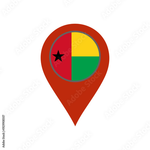 pin with the Guinea Bissau flag vector 
Vector pin with the flag on a white background