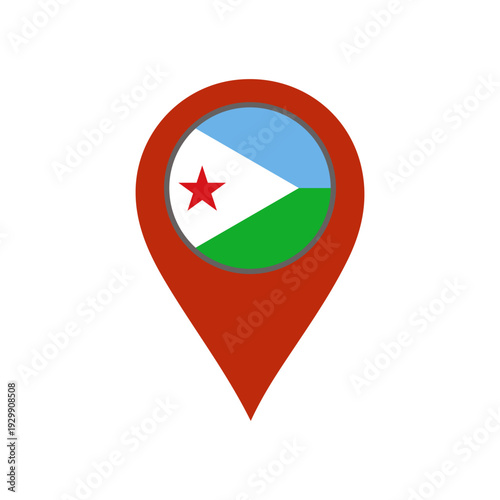 pin with the Djibouti flag vector 
Vector pin with the flag on a white background
