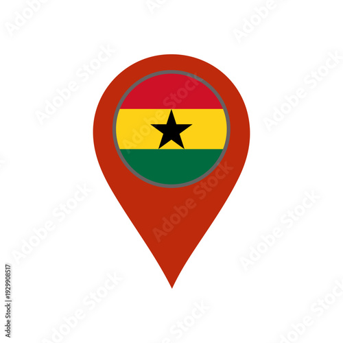 pin with the Ghana flag vector 
Vector pin with the flag on a white background