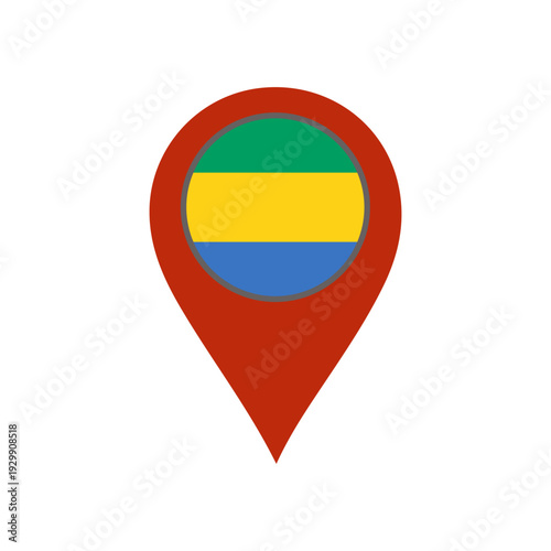 pin with the Gabon flag vector 
Vector pin with the flag on a white background