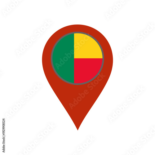 pin with the Benin flag vector 
Vector pin with the flag on a white background