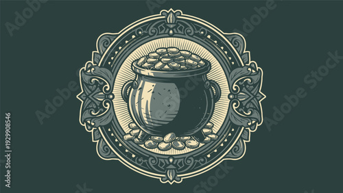 Illustration of a Pot of Gold Coins.