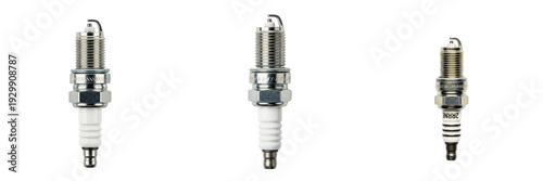 Tablou pe pânză Set and collection of new automotive spark plugs for engine ignition systems and