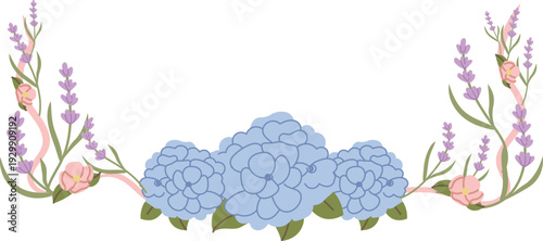 Hydrangea Garland Floral Frame