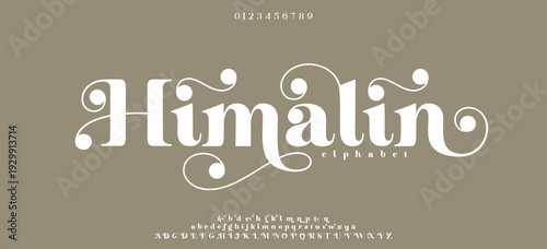 Himalin elegant luxury font alphabet . Typography Beauty minimal modern fashion classic letter serif fonts decorative wedding vintage retro logos. vector illustration
