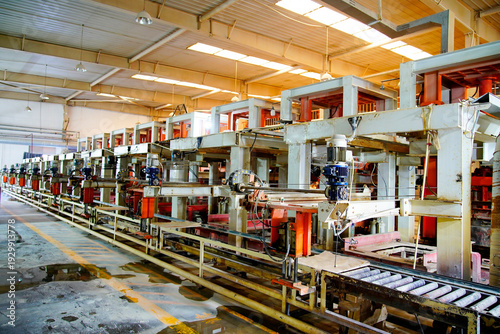 The automatic production line of industrial factory is in ceramic factory.