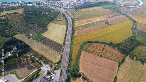 aerial view of highway