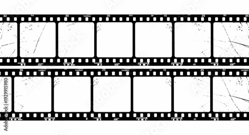 vintage film strip with blank frames and scratched grunge textures an analogue photography template for creative design and copy space